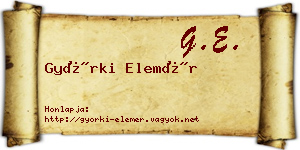 Györki Elemér névjegykártya